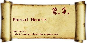 Marsal Henrik névjegykártya